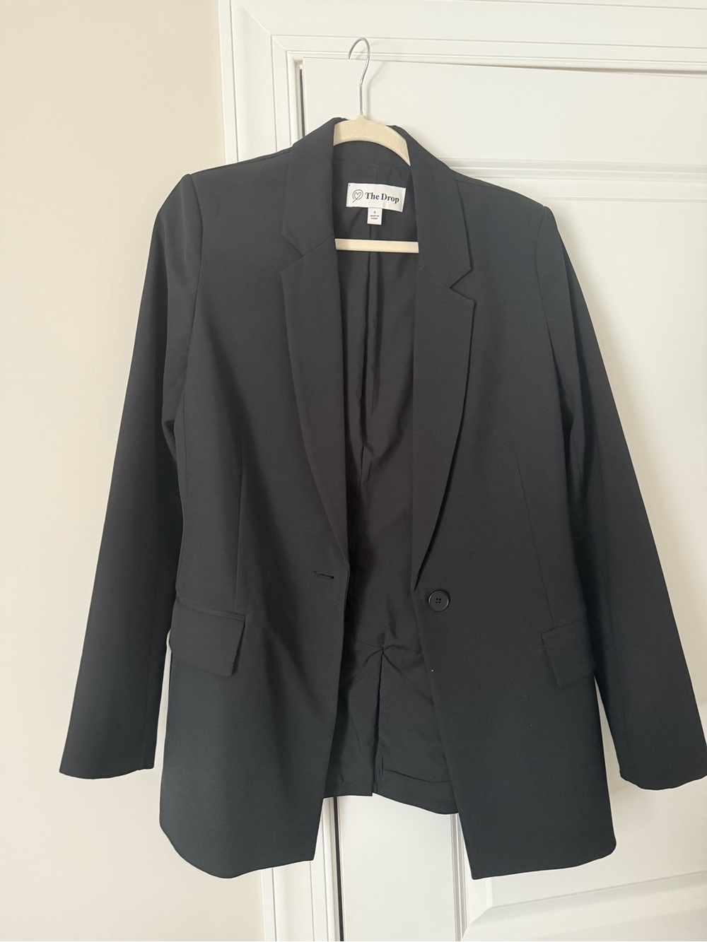 The Drop Women's Black Single-Button Blazer